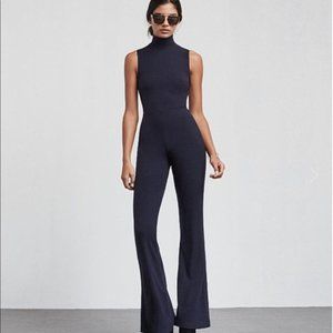 Reformation Amador Navy Jumpsuit